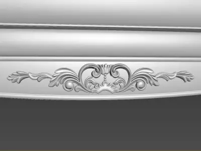 Sofa with Carved Wooden Elements 3D model