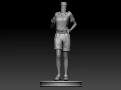 3D Printable slim woman with timer Bubble Head 3D print model