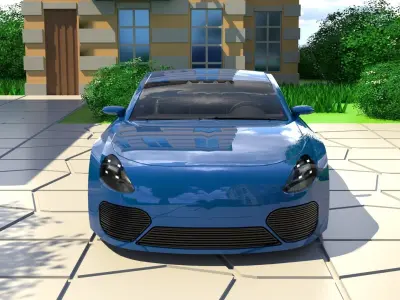 Generic Large 4 Door Coupe Low-poly 3D model