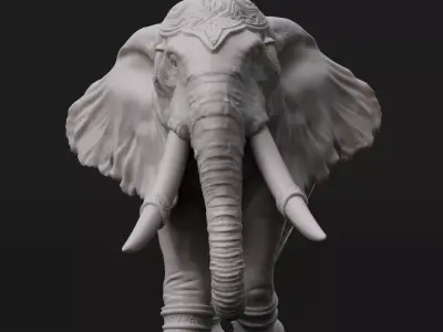 Ornate Elephant Statue Detailed 3D Printable Model 3D print model