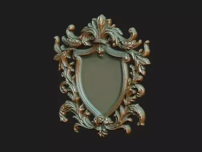 crest brasao escudo shield  lis sign logo heraldic gothic 3D print model