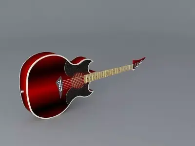 Modern acoustic guitar Free 3D model