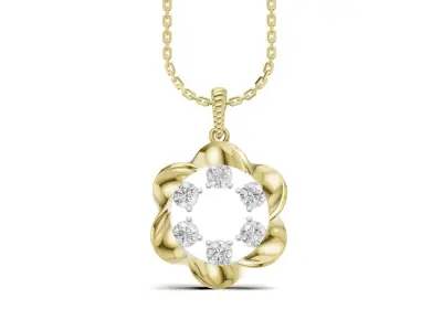 Diamond Circle Flower Pendant        3D print model