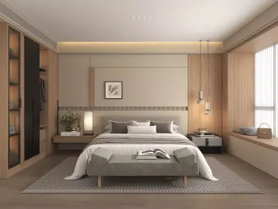 Modern Bedroom Scene 50 3D model
