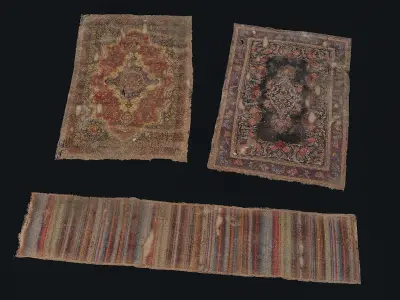 Persian Carpets 1 2 3 Low-poly 3D model