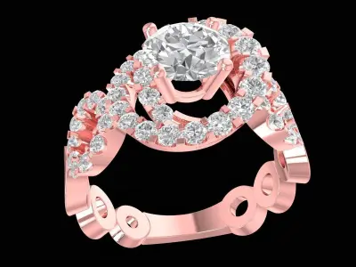 Luxury Multi Halo Floral Diamond Engagement Ring 3199 3D print model