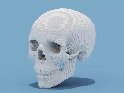 Voxel Skull Low-poly 3D model