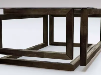 Geometric Metal Coffee Table Low-poly 3D model