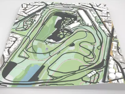 Autodromo Interlago Sao Paulo Brazil 3D model