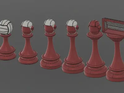 Water polo chess kit 3D print model