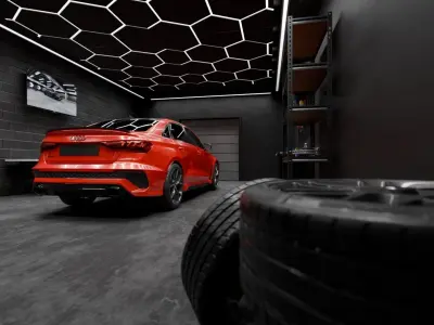 Car Render Scene - Garages 3D model