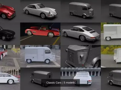 Classic Cars 3D Model Collection