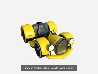 10 Cartoon Karts E Collection - Vehicle Racing Design 3D Model Pack