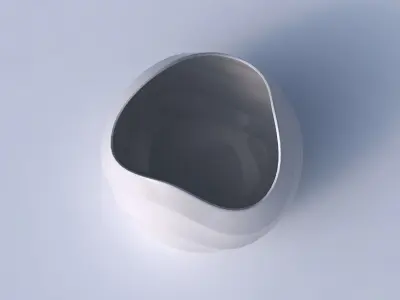 Bowl Spheric wavy with horizontal sections 3D print model