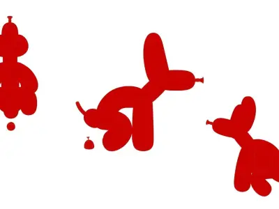 Pooping Balloon Sausage Dog Low-poly 3D model