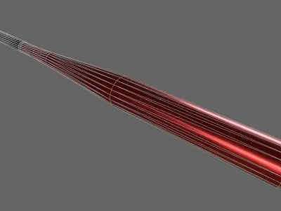 PBR Baseball Bat Red Low-poly 3D model