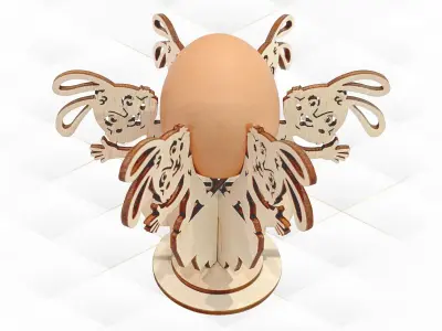 Easter Gift decor egg stand holder design laser cut 3D print model