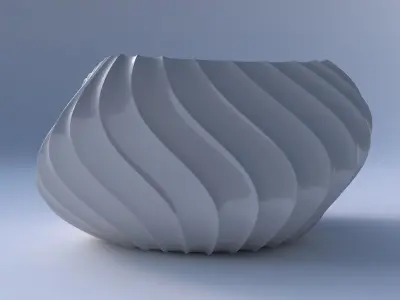 Bowl helix with extruded vertical lines 2 3D print model