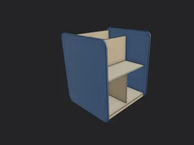 MaxiBacUp With Bench Blue Low-poly 3D model