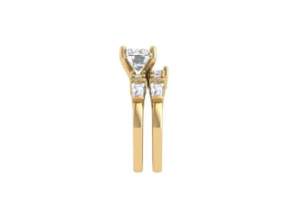 Solitair Ring Bridal Set 3D print model 14