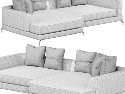 Sofa Moderno S left by eichholtz 3D model