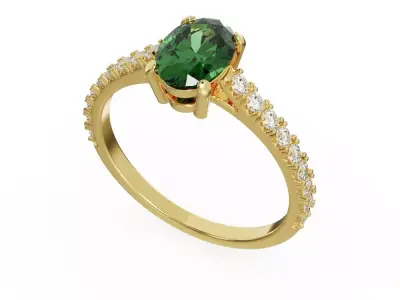 Oval engagement ring 3D print model get
