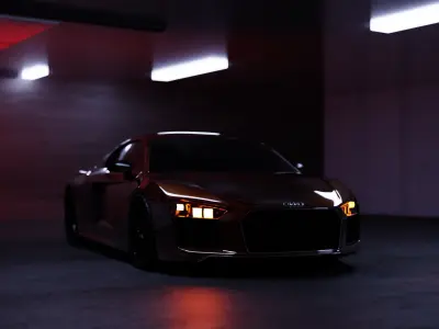 Audi R8 with  animation 3D model