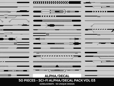 50 - Sci-Fi Alpha Decal Pack Vol 03 Texture