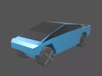 Low Poly Cyber Car v1 003 Low-poly 3D model