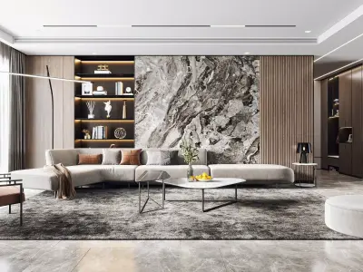 Luxury apartment living room 11 3D model