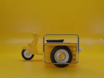 motorcycle Saleng 3D model Low-poly 3D model