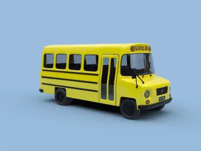 Cartoon School Bus 3D model