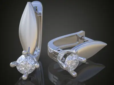 Earring 3D model 3D printable model 0150-10 3D print model