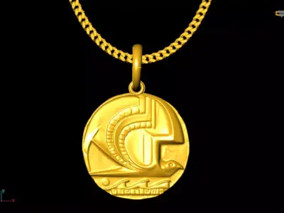 Coin pendant charms - one inch pendant 3D print model