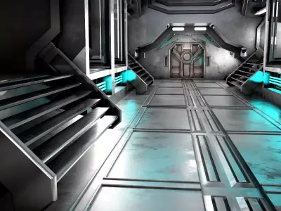 sci-fi Interior Low-poly 3D model
