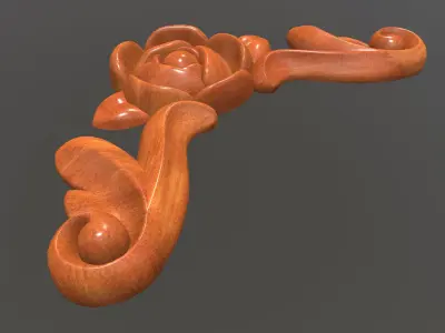 Furniture Pattern Rose - 001 Low-poly 3D model