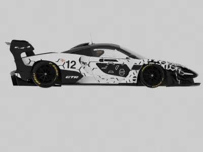McLaren Senna GTR-2020 Black and White 3D model