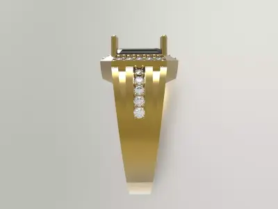 Bold Men STL 3D Ring with Black Onyx model mr0325 3D print model