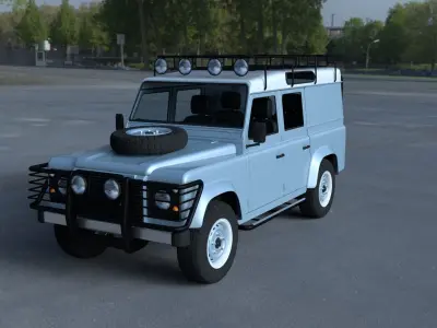 Land Rover Defender 110 Utility Station Wagon HDRI 3D model
