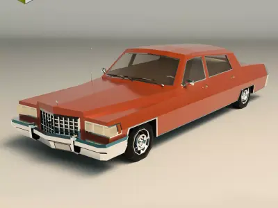 Low Poly Sedan Car 09 Low-poly 3D model