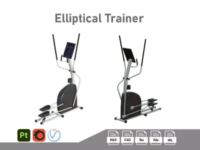 Elliptical Trainer Low-poly 3D model