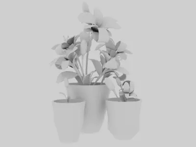 Handpainted Lillies by Brin Z Prince Low-poly 3D model