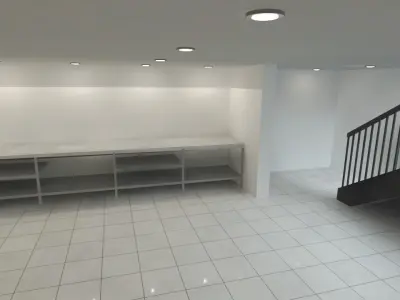 WORKSHOP empty room with tiled floor Free 3D model