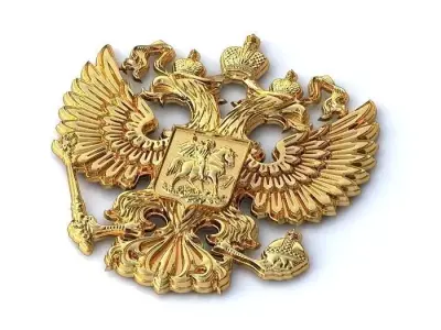 Pendant russian coat of arms brooch 3D model