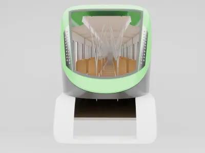 Modern Metro Train 3D Model 3D model