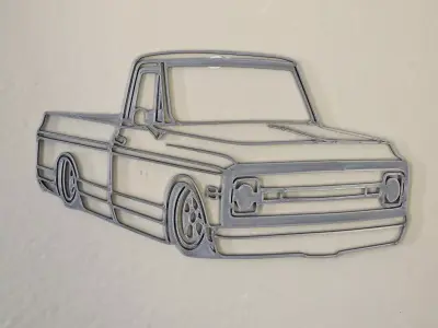 C10  chevy wall art 3D print model