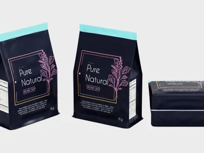 Package - Supplement bag or general food with template Low-poly 3D model