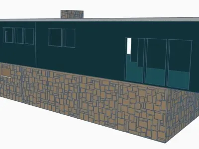 Contemporary Bi-Level Mid-Century House 1-64 S Scale  3D print model