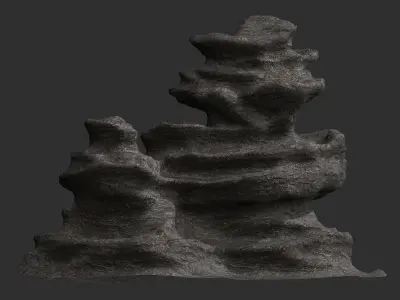 Large Cave Rock Free low-poly 3D model