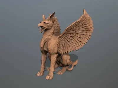 Statue Creature Low-poly 3D model